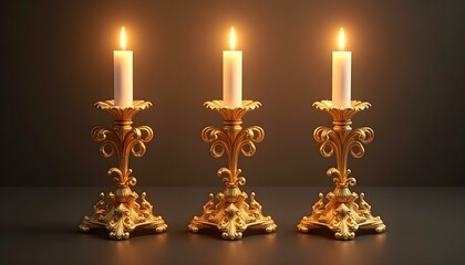 Ornate golden candle holder