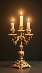 Wall Mural - Ornate golden candle holder