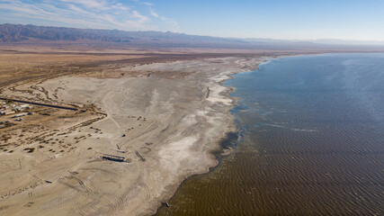 Aerial Drone Bombay Beach California Salton Sea desert