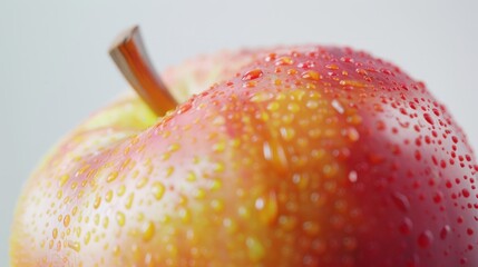 Wall Mural - Apple in close-up with a white background generative ai