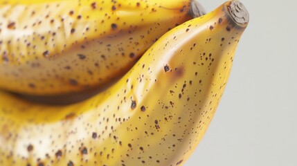 Banana closeup with a white background generative ai