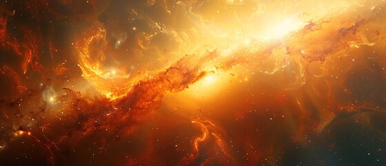 Illustration of a space cosmic background of supernova nebula and stars