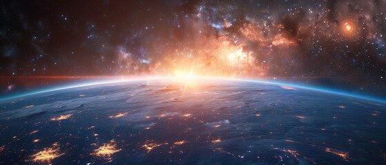 Galaxy and universe light. Galaxies sky in space Planets and stars beauty of space exploration 