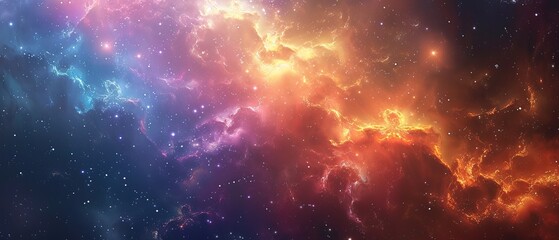 Wall Mural - Colorful nebular galaxy stars and clouds as universe wallpaper