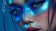 © Elle Arden  - A beautiful woman with hints of cybernetic enhancements and blue make-up.