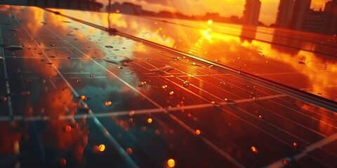 Sticker - Reflection of the intense sky on the solar panels