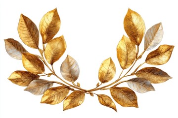 Wall Mural - Elegant Gold Laurel Wreath with Transparent Background – Symbol of Honor and Achievement