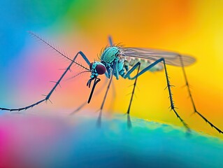 Mosquito isolated on colorful background