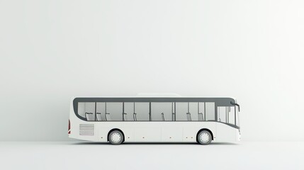 Tourism, transportation, travel, side view of a white coach bus isolated on a white background