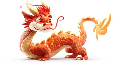 Poster - A colorful, cartoonish dragon with a friendly expression, designed for playful or whimsical themes.