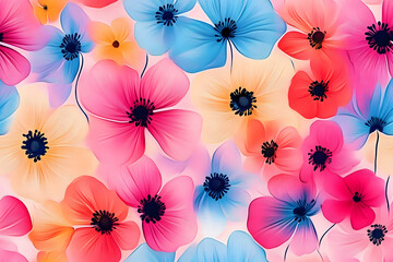 Wall Mural - Flower backgrounds abstract pattern.