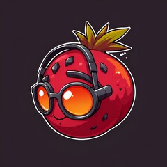 Sticker - Cool Strawberry Character