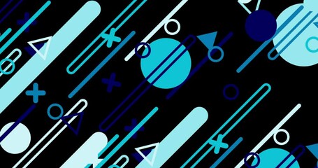 Wall Mural - geometric shape abstract loop animation. infinity motion graphic shapes loop animation on black back