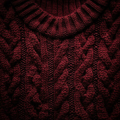 close-up of maroon knitted fabric