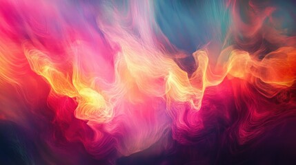 Canvas Print - Abstract Background with Vibrant Swirls of Red, Yellow, and Blue