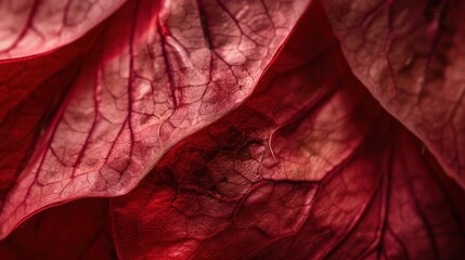 Poster - Close-up of Delicate Red Leaves