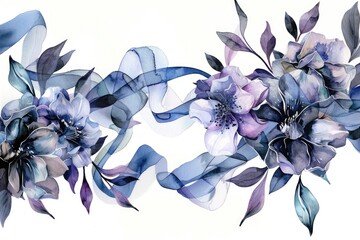 Poster - A bouquet of colorful flowers on a plain white background