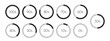 © Rajob - Percentage vector infographics. 0 10 20 30 40 50 60 70 80 90 100 percent pie chart symbols. Isolated circle icons for business, download, web design