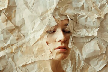 Poster - A woman wearing a sheet over her face, unknown identity