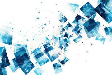 Poster - A group of blue squares hovering in mid-air