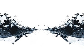 Poster - A pair of water splashes in a black and white photo