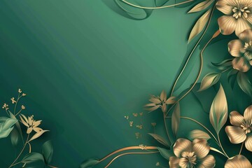 Elegant Floral Design in Emerald and Gold