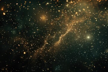 Aufkleber - A dark background filled with numerous gold stars, perfect for use in designs related to celestial bodies or night skies
