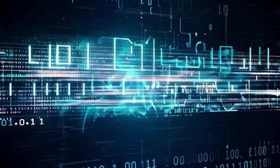 Futuristic Digital Data Stream Animated Background.