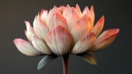 Wall Mural - A Close-Up of a Delicate Pink Flower with Veined Petals