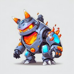 Sticker - Fiery Robot Character