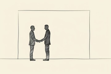 Wall Mural - Handshake Business Agreement Illustration.