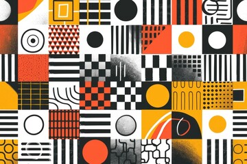 Poster - A design featuring various geometric shapes and lines intersecting each other