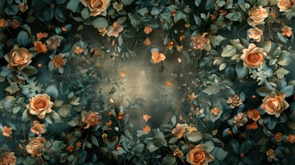 Aufkleber - A collection of fresh flowers arranged on a wall