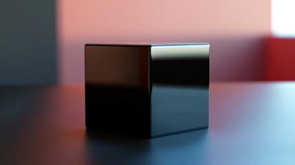 Sticker - A black box sitting on a table, used in office settings for various purposes