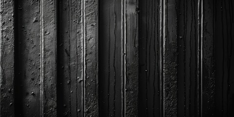 Poster - A close-up of a wooden wall with a black and white color scheme