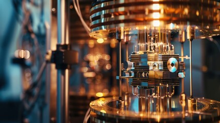 Wall Mural - Close-up of Complex Machinery in a Technological Laboratory