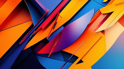 Poster - Abstract Geometric Shapes with Vibrant Colors