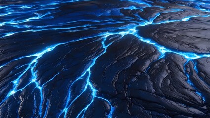 Poster - Blue Molten Lava Texture