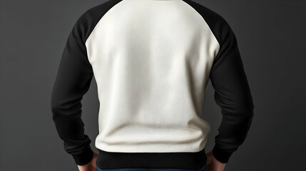 Blank White Raglan Sweatshirt Mockup   Back View