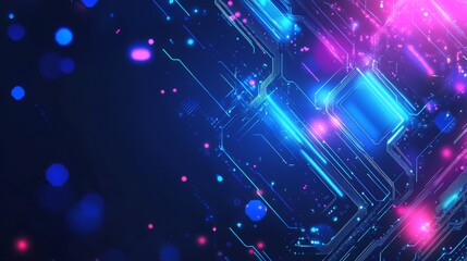 Poster - Abstract digital AI chat light blue background. Chatbot concept. GPT or Artificial Intelligence concept. Technology futuristic electric blue bg with neon abstract elements. Vector illustration. 