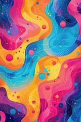Poster - Colorful abstract design featuring swirling patterns and bubbles