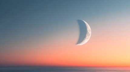 Poster - A conceptual image capturing the ethereal transition as the moon fades into the dawn sky with the light of day slowly overtaking its presence