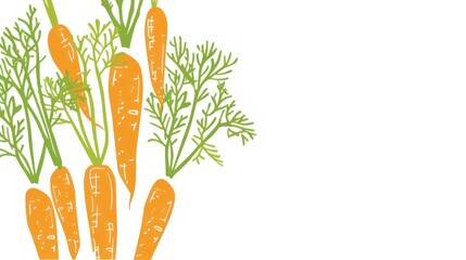 Sticker - Fresh Carrots with Green Tops.