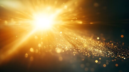 Poster - A conceptual image of the sun reflecting off a shiny surface creating a bright spot that blurs the surrounding area with ample copy space for text or graphic overlay
