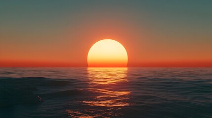 Poster - A conceptual image of the sun slowly rising above a horizon with the sky gradually transitioning from dark to light creating a serene and peaceful atmosphere with ample copy space for text overlay