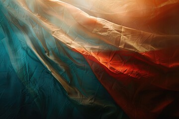 Poster - A detailed view of red and blue woven fabric, suitable for design or textile inspiration