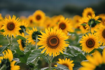 Canvas Print - Sunflowers in a Field