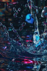 Canvas Print - A close-up shot of a blue object submerged in water