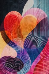 Poster - A decorative heart design created with circular shapes, great for Valentine's Day or anniversary celebrations