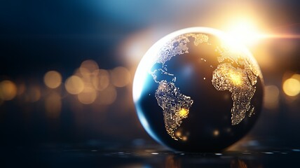 Wall Mural - a globe with a city on it